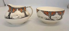 Crown Ducal orange tree sugar bowl and milk jug