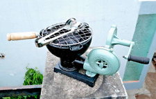 Iron Heavy-Duty Fire Bowl Coal-Burning Firepit BBQ with Hand Blower & Grill Tong