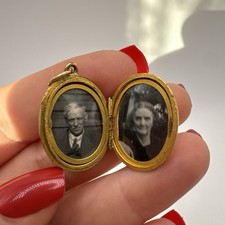 Vintage Rolled Gold Locket Original Photographs – Hand-Engraved, Mid-Century