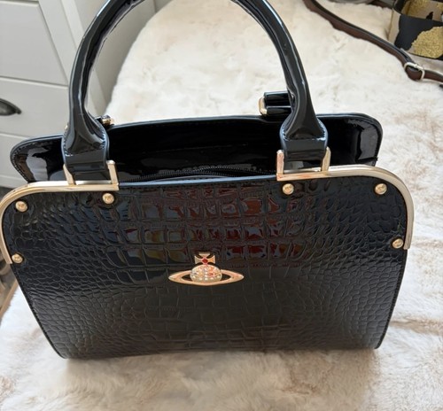 Lovely black patient hand bag - lovely,