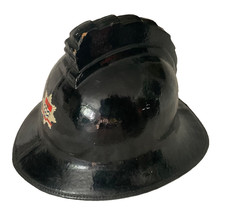 VINTAGE 1950s STEPPED COMB LONDON FIRE BRIGADE FIREMAN'S HELMET