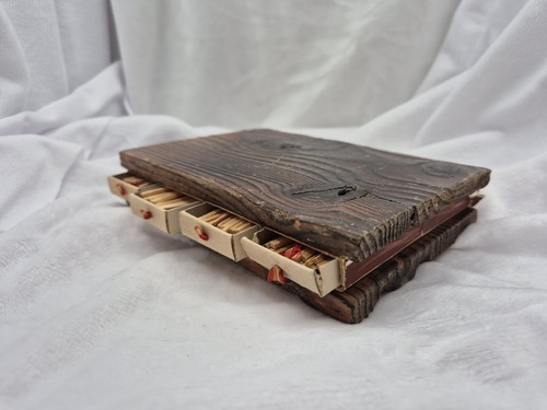 Vintage wooden matchbox - wooden,