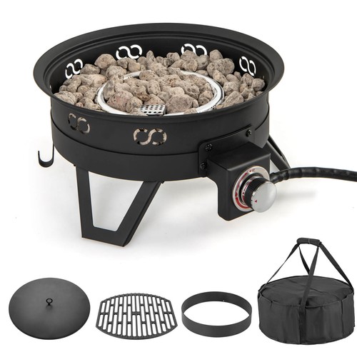 Portable gas fire pit - fire, w/