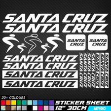 20x SANTA CRUZ Vinyl Decal Stickers Sheet Bike Frame Cycling Cycle Bicycle MTB