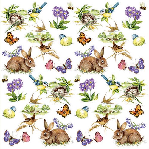 Easter bunny paper napkins - easter,