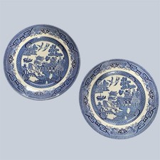 2 Churchill Blue Willow Salad