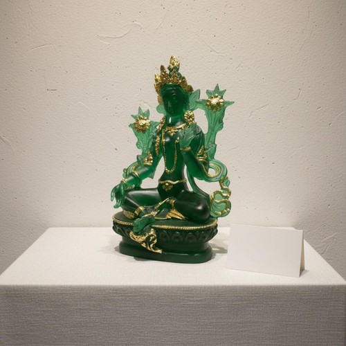 Tibetan green tara figurine - tibetan,