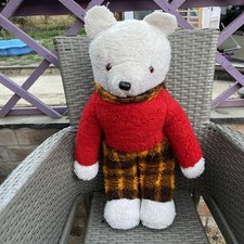 Rupert the Bear 25-inch Vintage Plush Soft Toy Gold Chequered Trousers & Scarf