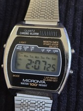 Vintage Micronta Chronograph Watch Digital 80’s Works radio shack 1980s