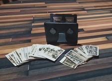 Vintage Folding Pocket Stereoscope - 3D Photo Stereo Viewer with photographs