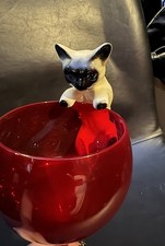 Vintage Porcelain Cat Siamese