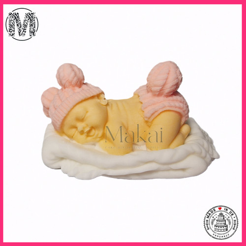 Fondant baby cake topper - fondant,