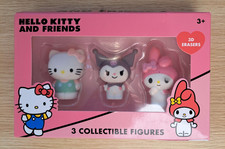 Hello Kitty and Friends 3D Erasers - 3 Collectible Figures (New but Damaged)