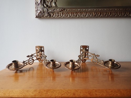 Pair brass victorian - pair, piano