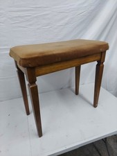 Vintage Wooden Piano Stool / Vanity Bench – Lift Up Storage Seat –...