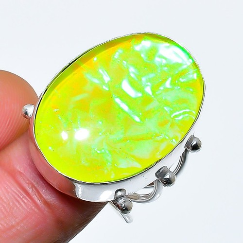 Yellow triplet opal gemstone - yellow,