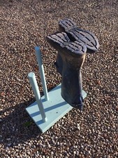 Legg Barn 2 pair wooden welly rack storage stand waterproof seagrass green paint