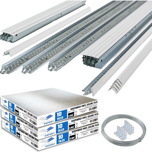 10m2 white suspended ceiling - 10m2,