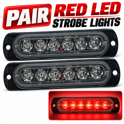 Red led strobe lights - red,