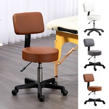 Beautician's Adjustable Swivel Salon Chair w/ Padded Seat Back 5 Wheels