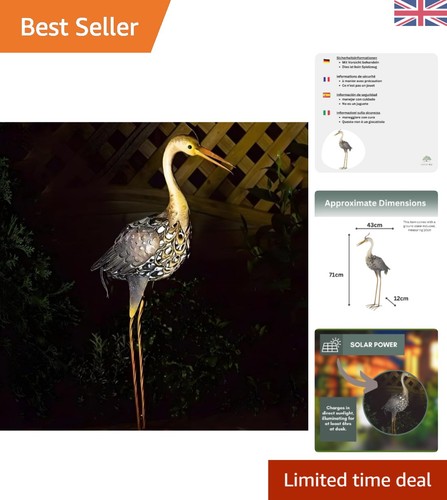 Elegant 71cm heron ornament - 71cm,