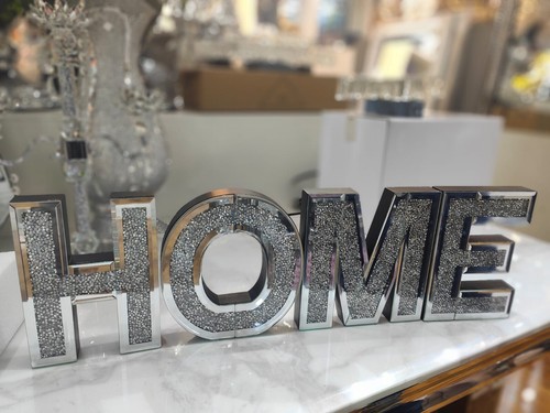 Mirrored diamond home letters - home,