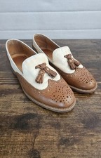 Russell & Bromley Women's Tassel Loafers UK 5.5 EU 38.5 Two Tone Leather Brogues