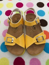 LELLI KELLY YELLOW PATENT FLAT BUCKLE STRAPPY SANDALS  SIZE UK 11.5 EU 30