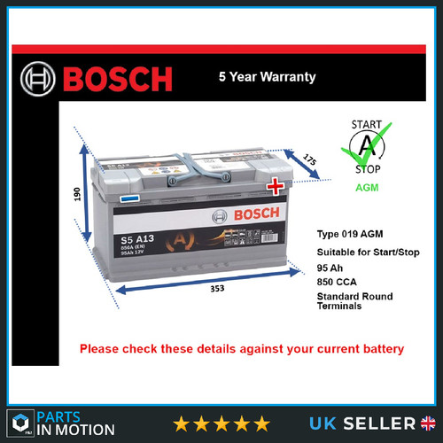 Agm car battery s5a13 bosch - car,