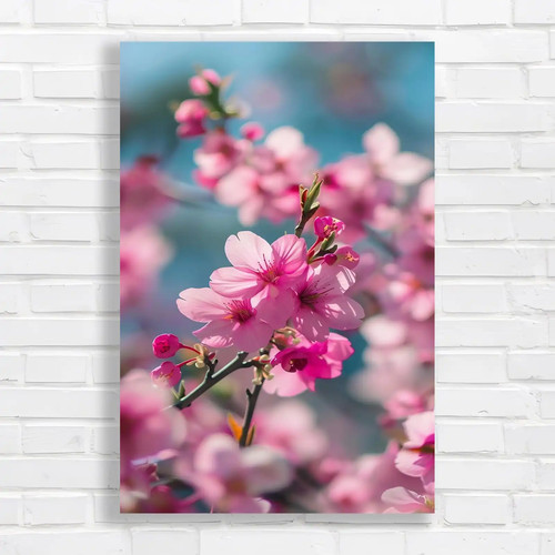Pink cherry blossom canvas - cherry,