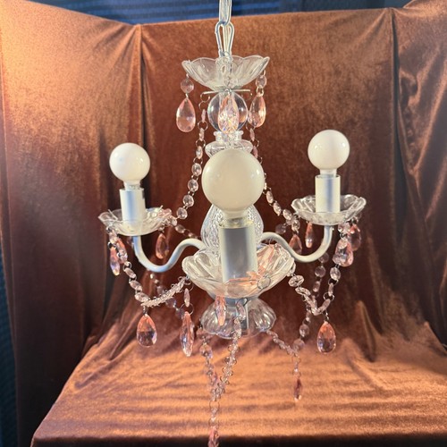 White mini chandelier - white,