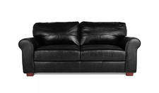 Habitat Salisbury 3 Seater Leather Sofa - Black