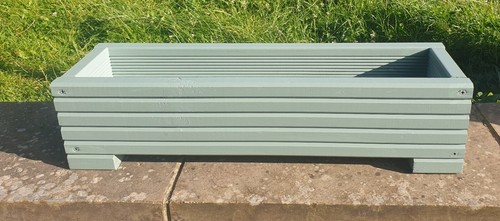 Sage green long wooden decking - green,