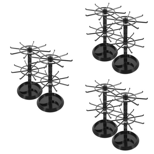 Reusable black plastic earring - black,