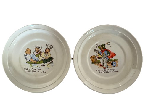Vintage nursery rhyme plates - vintage, x