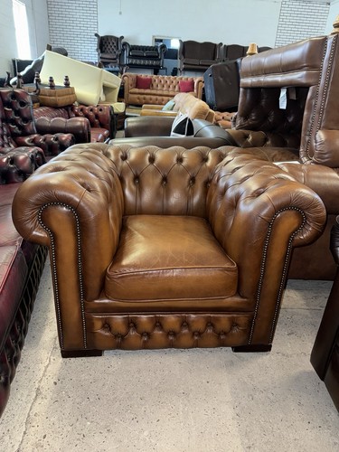 Chesterfield tan real - tan, leather