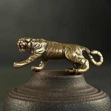 Tiger Figurines Ornaments Pure Copper Animal Tigers Model Statue De LT