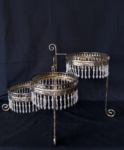 Vintage metal tier - vintage, beaded