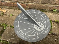 50% OFF Imperfect Round Slate Sundial - Slate - Garden Outdoor