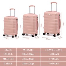 Suitcase Hard Shell Travel Trolley 4 Wheels Hand Small Large Luggage 20/24/28"