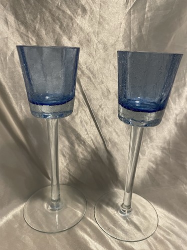 Pair elegant blue crackle - elegant,