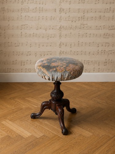 Antique adjustable piano stool - piano,