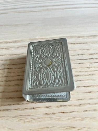 Vintage white metal matchbox - vintage,