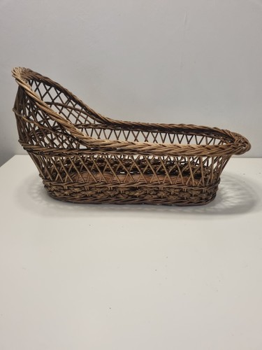 Antique wicker doll - doll, moses