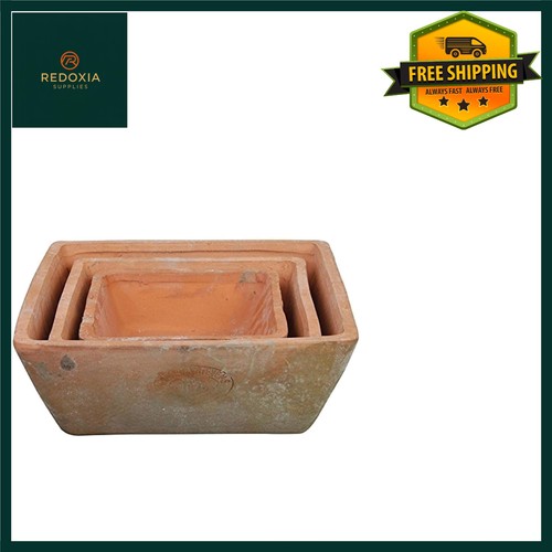 Aged terracotta square garden - terracotta,