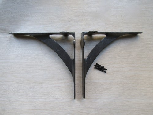 Pair rustic iron shelf - pair,