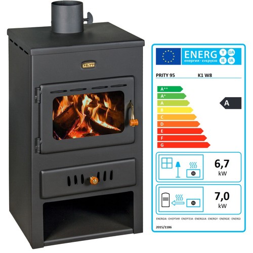Wood burning stove back boiler - back,