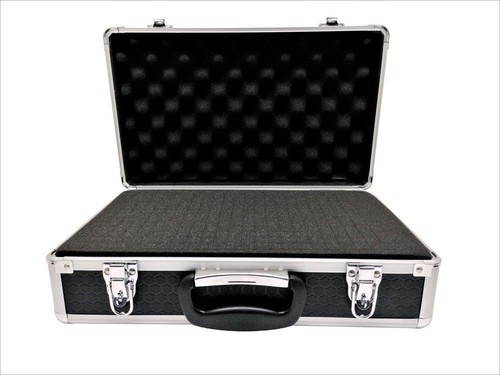 Black flight case with - with, foam