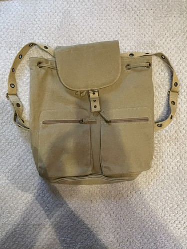 Vintage denim khaki backpack - vintage,
