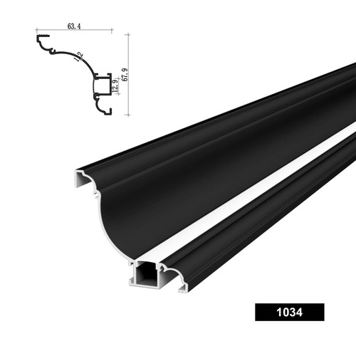 Black aluminium led strip - 2m,
